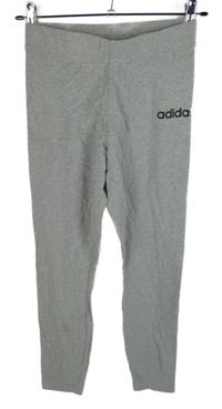 Dámské šedé legíny s logem Adidas 