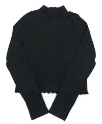 Černé žebrované crop triko M&S