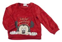 Červená sametová mikina s Minnie Disney 