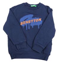 Tmavomodrá mikina s logem Benetton