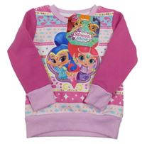 Nové - Fuchsiovo-růžovo-modrá mikina se Shimmer&Shine