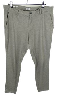 Pánské béžové kostkované slim kalhoty Jack & Jones vel. 36/34