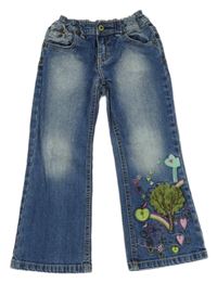 Modré rifle se stromem H&M