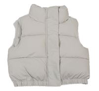 Šedá koženková zateplená crop vesta F&F