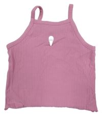 Růžový žebrovaný top se zmrzlinkou H&M