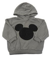 Tmavošedá oversize mikina s Mickey a kapucí H&M