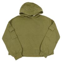 Khaki crop mikina s kapsami na rukávech a kapucí M&S