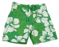 Zelené květované plážové kraťasy H&M