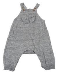 Šedé melírované laclové tepláky s medvědem H&M