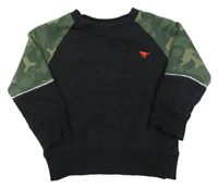 Černo-army mikina s dinosaurem Next