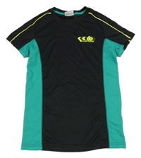Černo-zelené funkční sportovní tričko s nápisem YIGGA