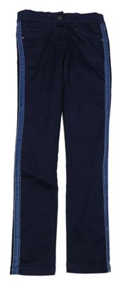 Tmavomodré skinny rifle s modrým pruhem alive