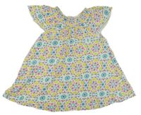 Bílo-zeleno-modro-růžové vzorované šaty Kids