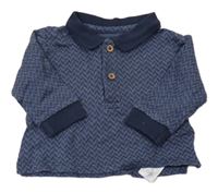 Tmavomodré vzorované polo triko Primark