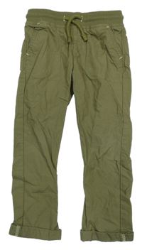 Khaki plátěné kalhoty M&S