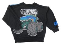 Černá ovesize mikina s monster truckem - Hot Wheels George