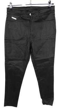 Dámské černé koženkové skinny kalhoty 