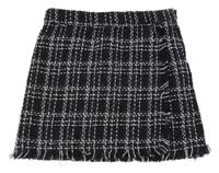 Černo-bílá kostkovaná vlněná sukně H&M