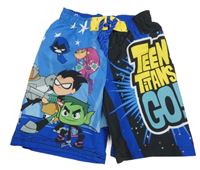Modro-černé plážové kraťasy - TeenTitans 