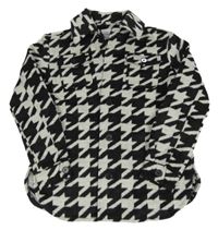 Černo-světlešedá vzorovaná vlněná košilová bunda PRIMARK