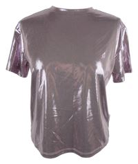 Dámké lila třpytivé tričko H&M
