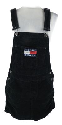 Dámské černé manšestrové laclové šaty s logem Tommy Hilfiger 