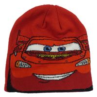 Červená pletená čepice s Cars Disney