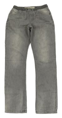 Šedé pull on rifle s úpletovým pasem Denim Co.