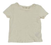 Smetanové žebrované tričko H&M
