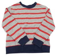 Červeno-šedá pruhovaná mikina H&M