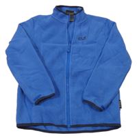 Modrá fleecová propínací mikina s logem Jack Wolfskin