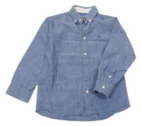 Modrá melírovaná košile s výšivkou H&M