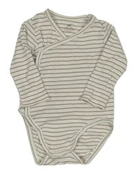 Smetanovo-hnědé pruhované zavinovací body H&M