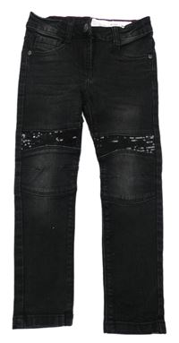 Černé skinny rifle s flitry Lupilu