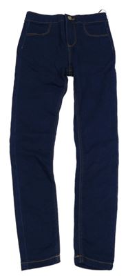 Tmavomodré teplákové skinny rifle Denim Co.