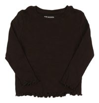 Hnědé žebrované triko Primark