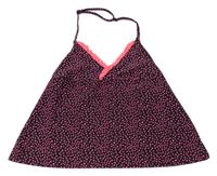 Černo-neonově růžový plavkový top se srdíčky H&M
