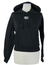 Dámská černá crop mikina s nápisem a kapucí H&M