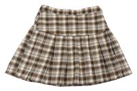 Tmavohnědo-hnědo-smetanová kostkovaná sukně H&M