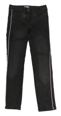 Antracitové skinny rifle s pruhem Alive