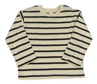 Smetanovo-černé pruhované triko H&M