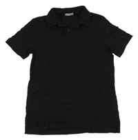 Černé žebrované polo tričko 