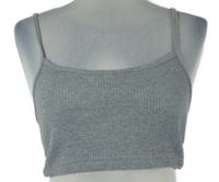 Dámský šedý žebrovaný crop top Shein 