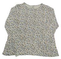Bílo-modro-béžové květované triko H&M