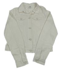 Smetanová riflová crop bunda H&M