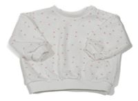 Bílo-růžově puntíkatá oversize mikina Matalan