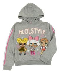 Šedá melírovaná crop mikina s L.O.L. Surprise a kapucí Primark