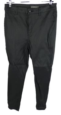 Dámské černé koženkové skinny kalhoty Denim 