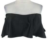 Dámská černá crop halenka s odhalenými rameny Boohoo 