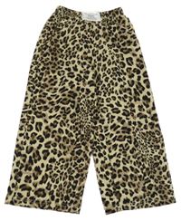 Béžovo-hnědé vzorované culottes kalhoty Shein